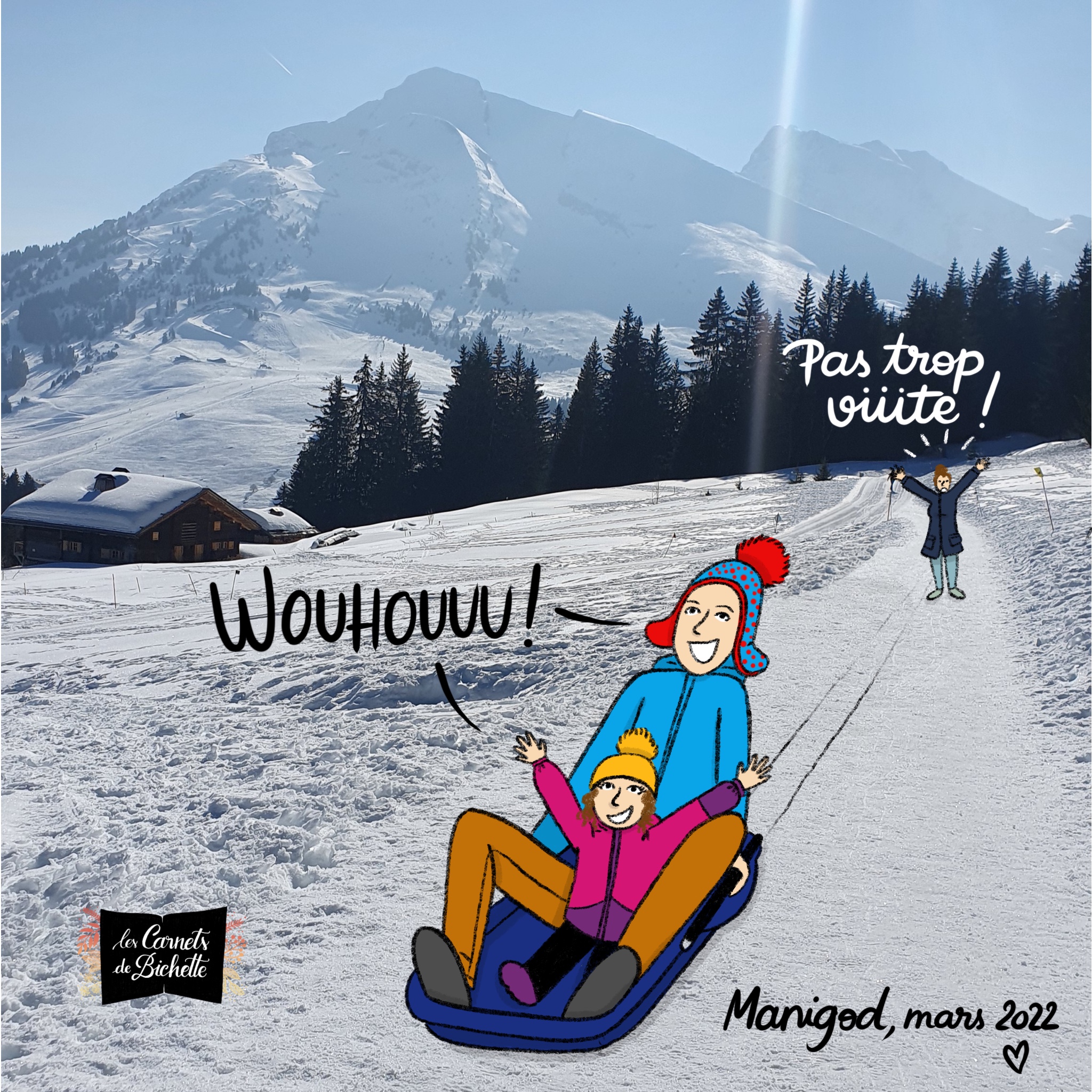 Illustration Vacances d'Hiver Manigod Les Carnets de Bichette
