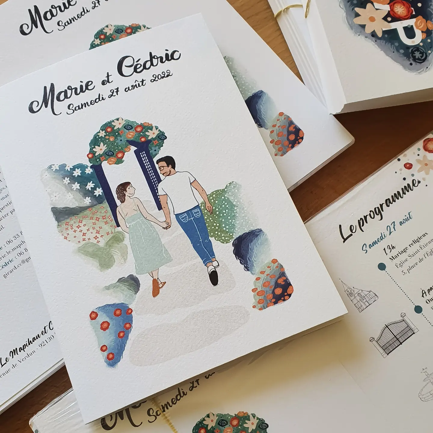 Faire-part sur mesure Marie Cédric Les Carnets de Bichette