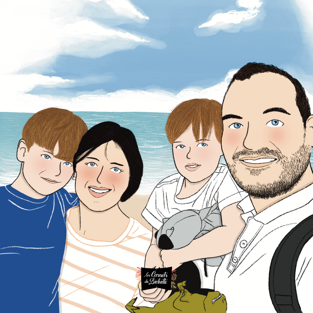 Portrait de famille illustré Les Carnets de Bichette