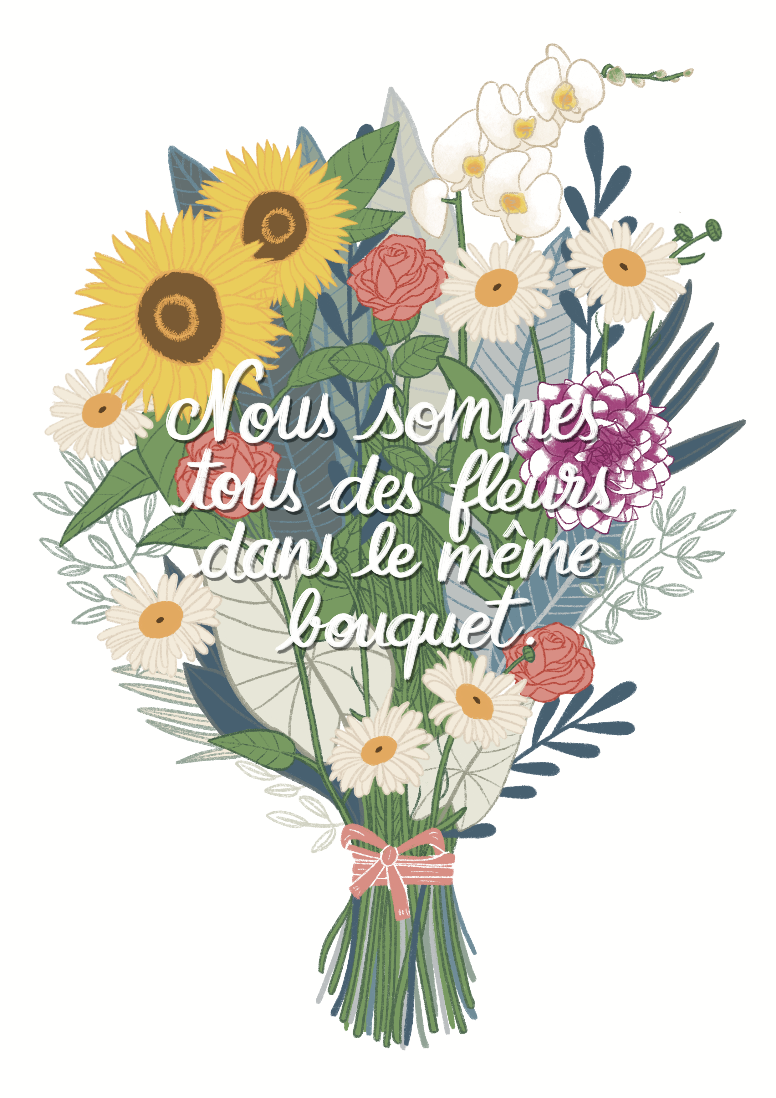 Bouquet illustré Salut c'est cool Les Carnets de Bichette
