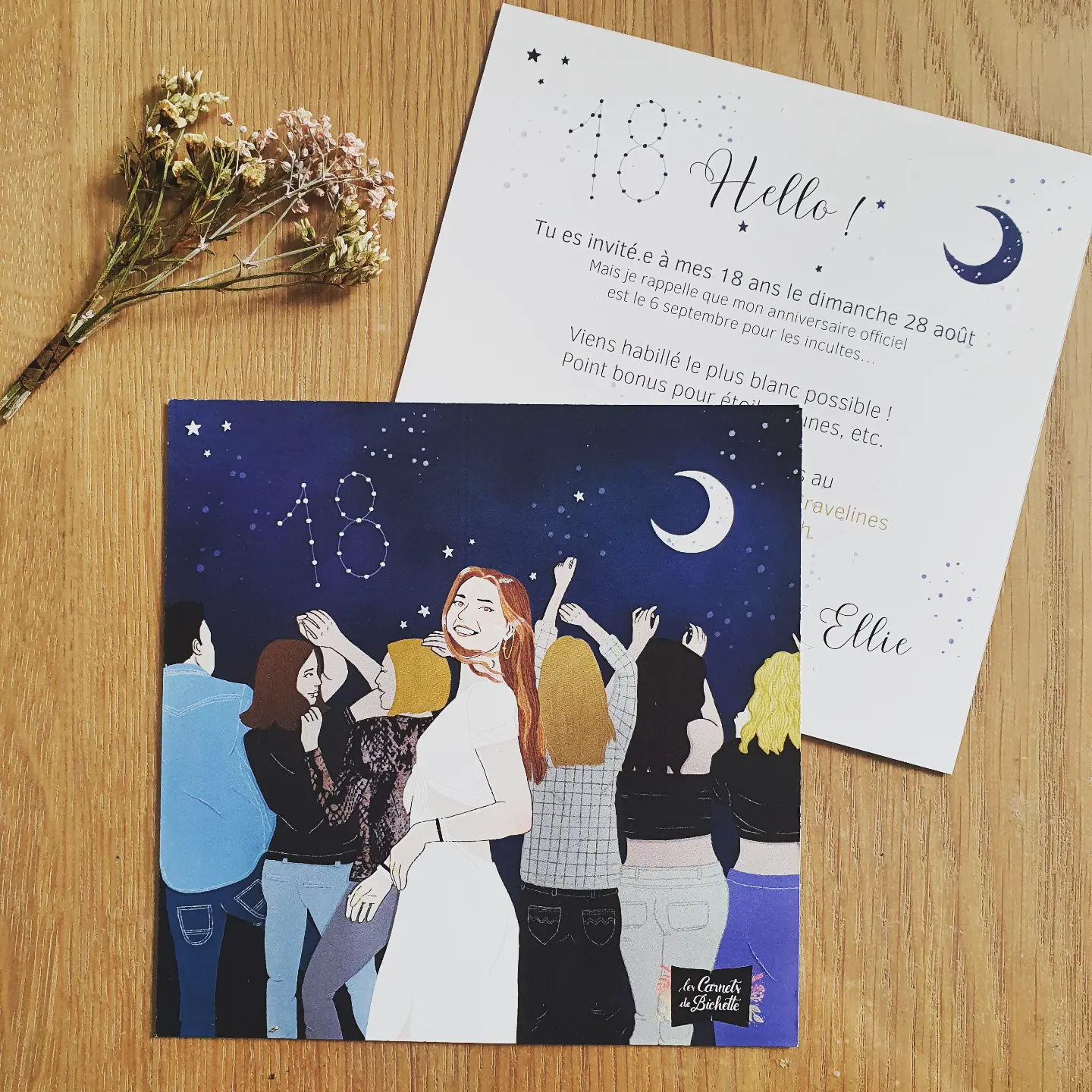 Invitation personnalisée anniversaire Les Carnets de Bichette