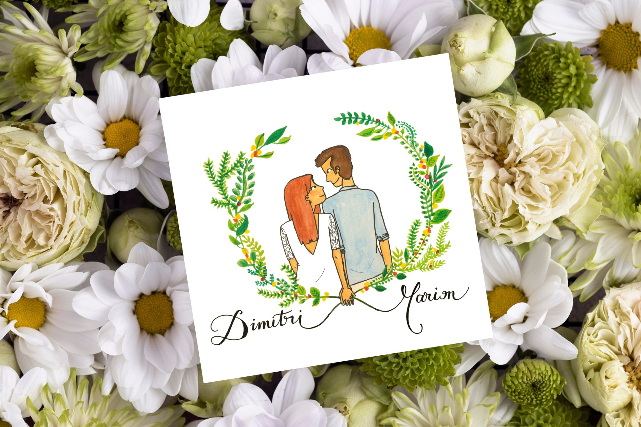 Faire-part mariage fleuri Les Carnets de Bichette