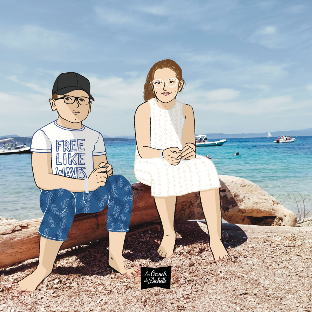 Portrait personnalisé de vacances Les Carnets de Bichette