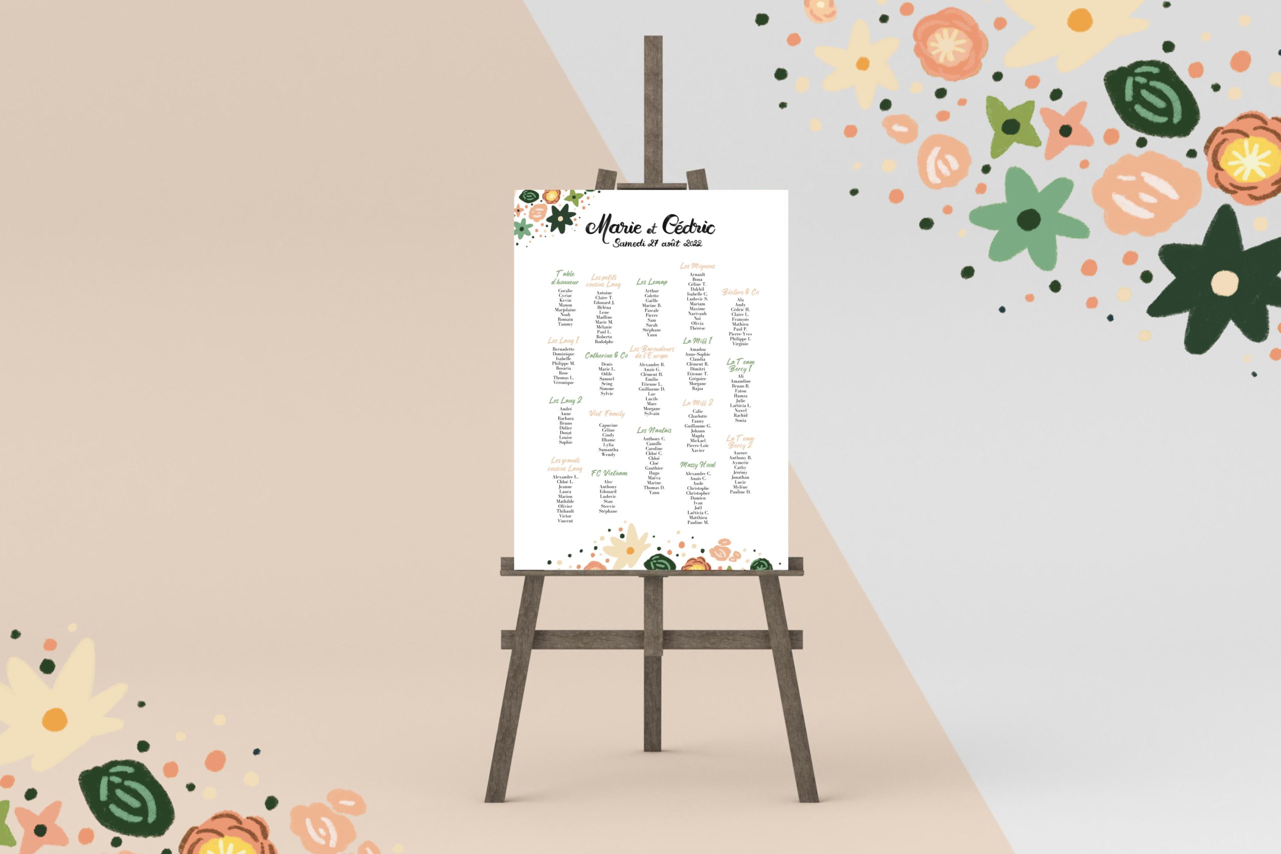 Marie Cédric Mariage Décoration Papeterie Plan de Table Les Carnets de Bichette